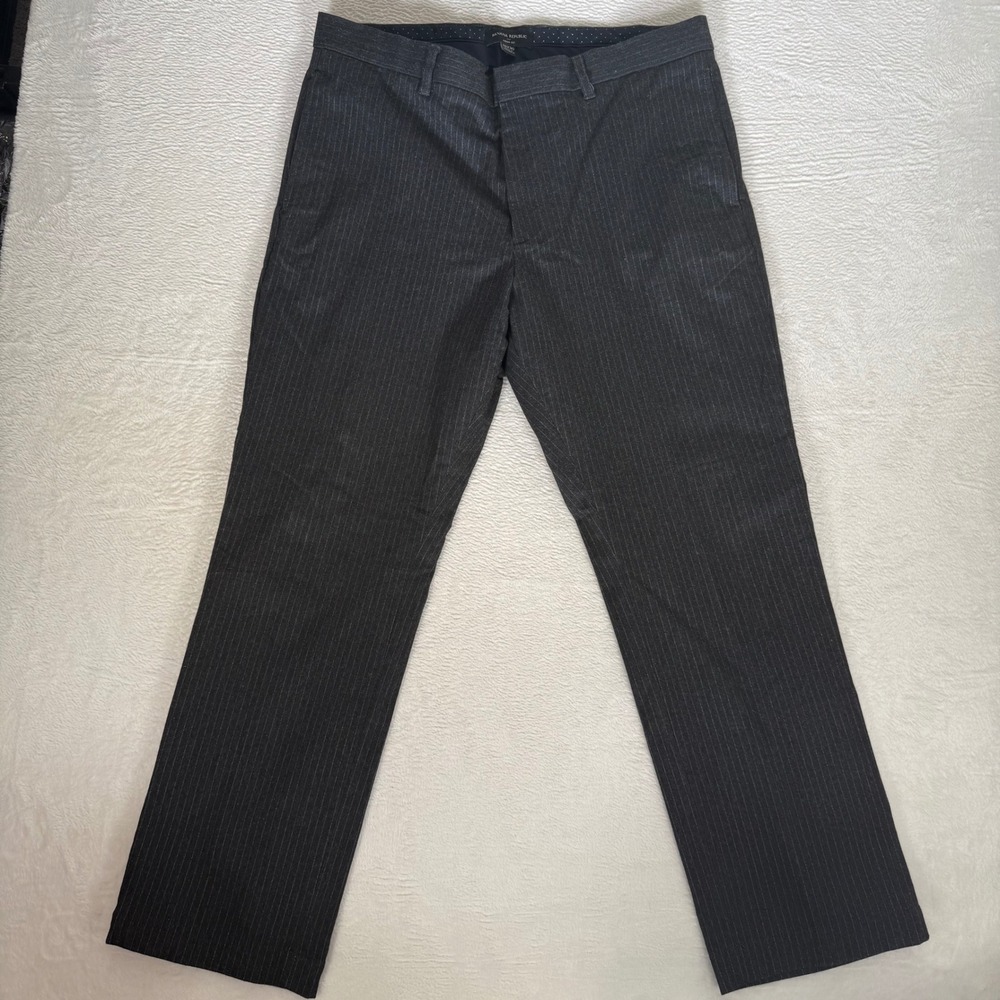 Banana Republic Aiden Fit Pinstripe Chino Pants 36x30 Black Cotton Blend Chino